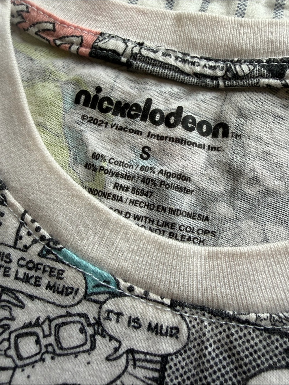 Nickelodeon White Graphic Comic-Panel Tee with Green Accents - Picture 2 of 4